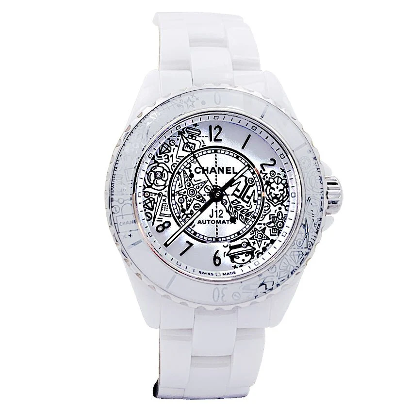 CHANEL ceramic and diamond watch.