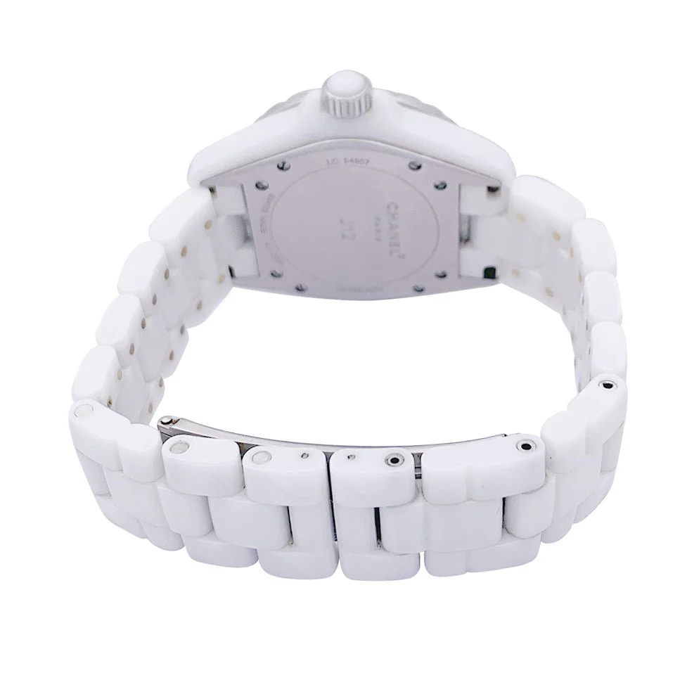 CHANEL “J12” white ceramic and diamond watch. - Image 4