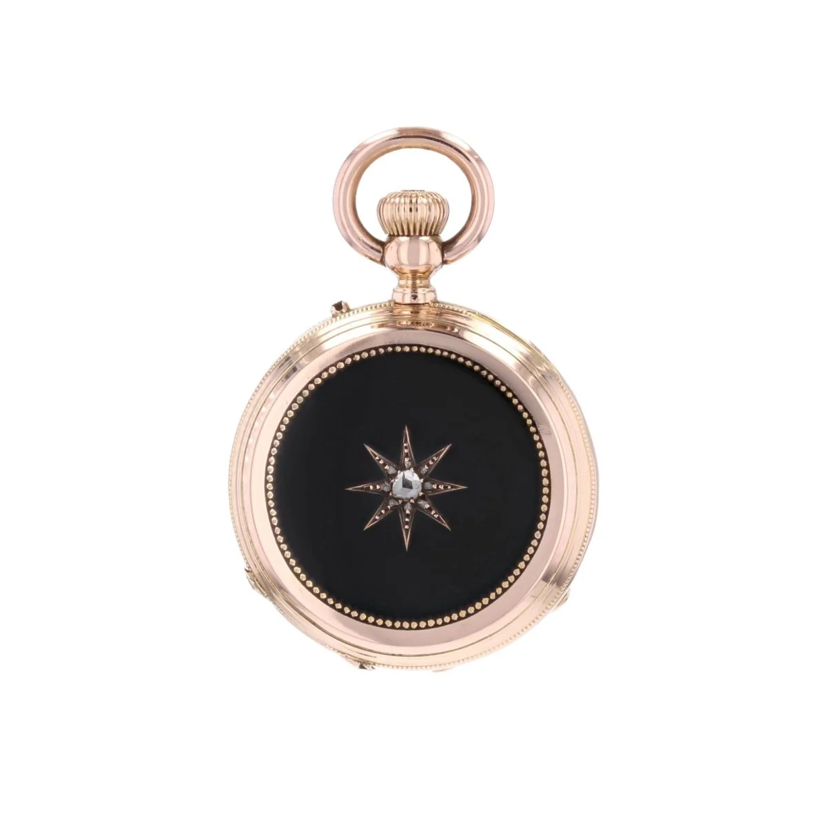 Rose gold, enamel and diamond pendant
