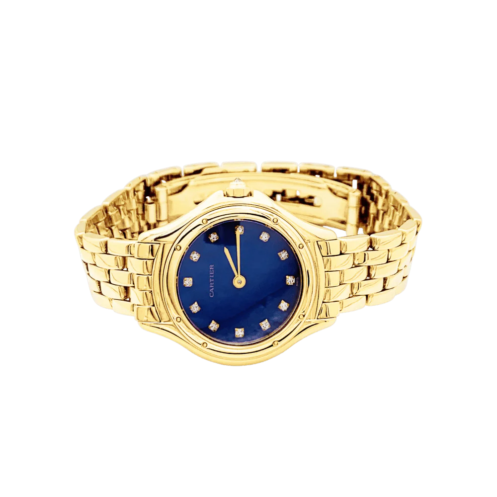 Montre CARTIER "Panthère Cougar" en or jaune, émail et diamants - Image 3