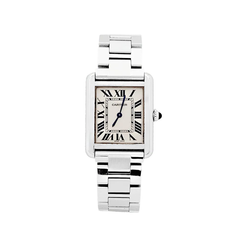 CARTIER "Tank Solo" watch in steel and silver