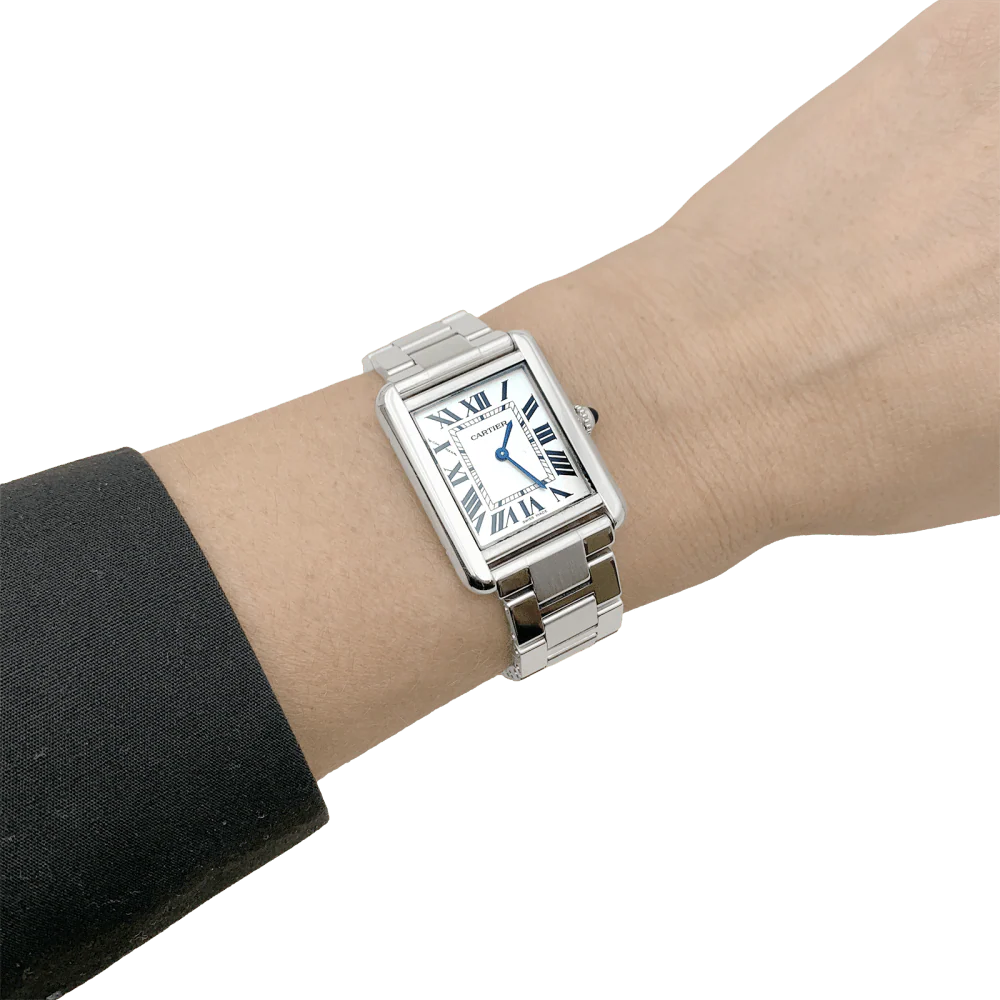 CARTIER "Tank Solo" watch in steel and silver - Image 2