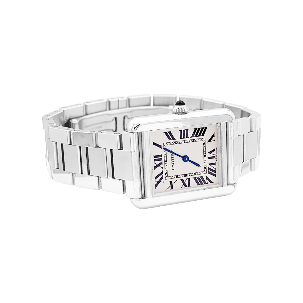 CARTIER "Tank Solo" watch in steel and silver - Image 4