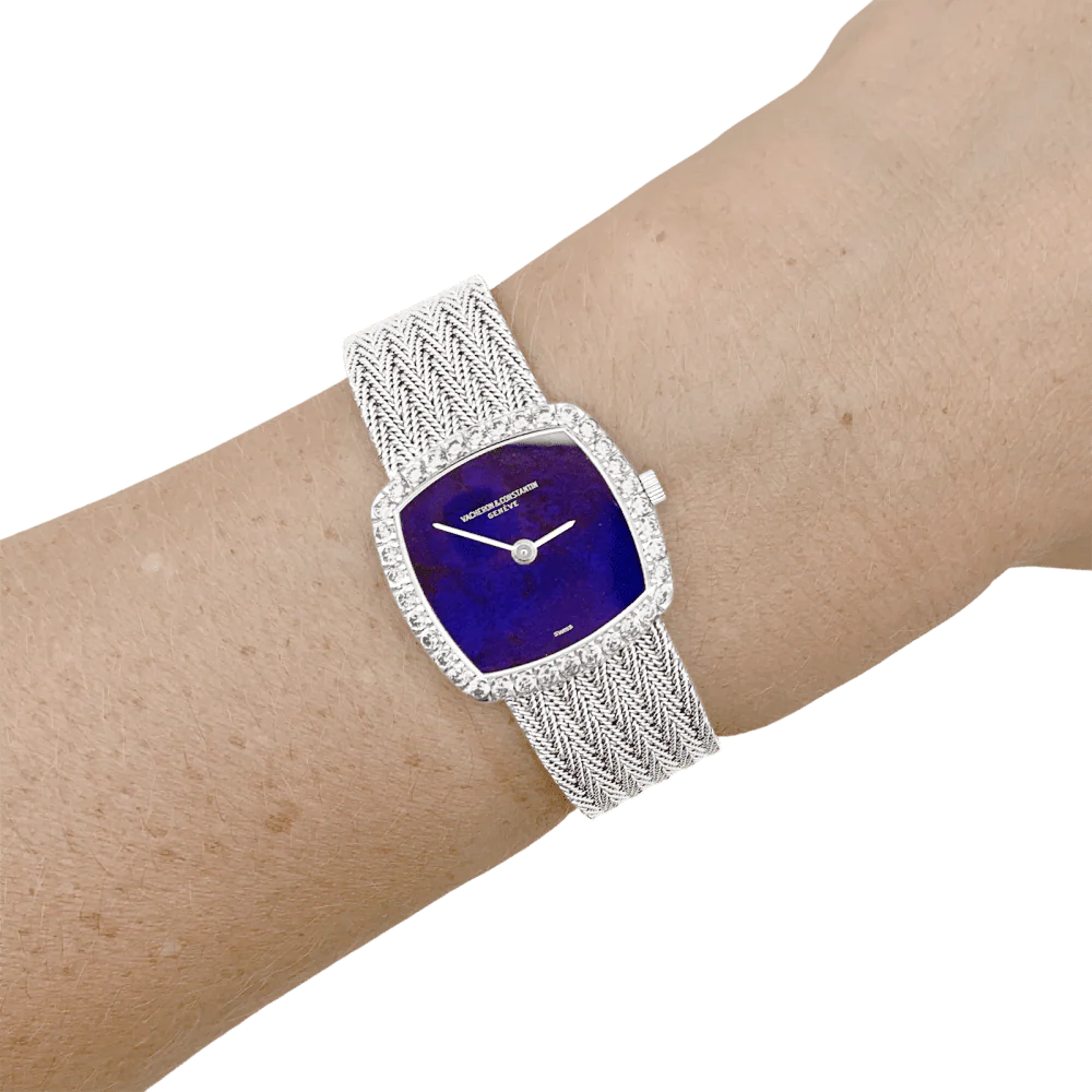 Montre VACHERON CONSTANTIN en or blanc, lapis-lazuli et diamants - Image 2