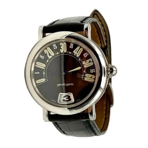 GÉRALD GENTA "Retro Classic" watch in steel and leather - Image 10