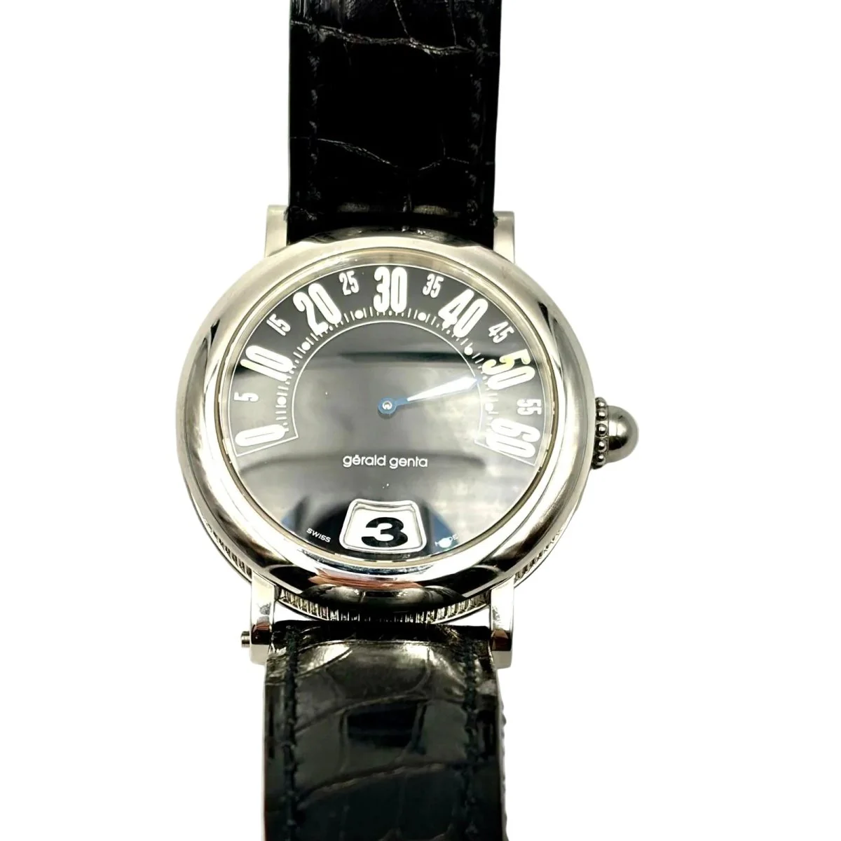 GÉRALD GENTA "Retro Classic" watch in steel and leather - Image 11