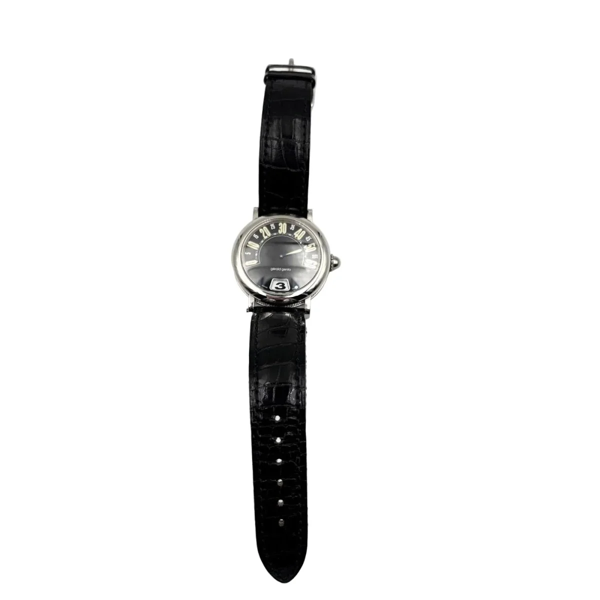 GÉRALD GENTA "Retro Classic" watch in steel and leather - Image 12