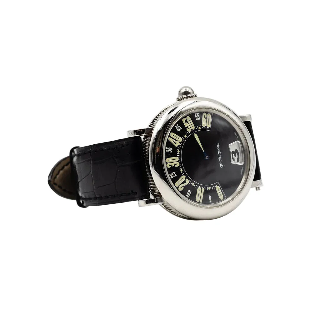 GÉRALD GENTA "Retro Classic" watch in steel and leather - Image 2