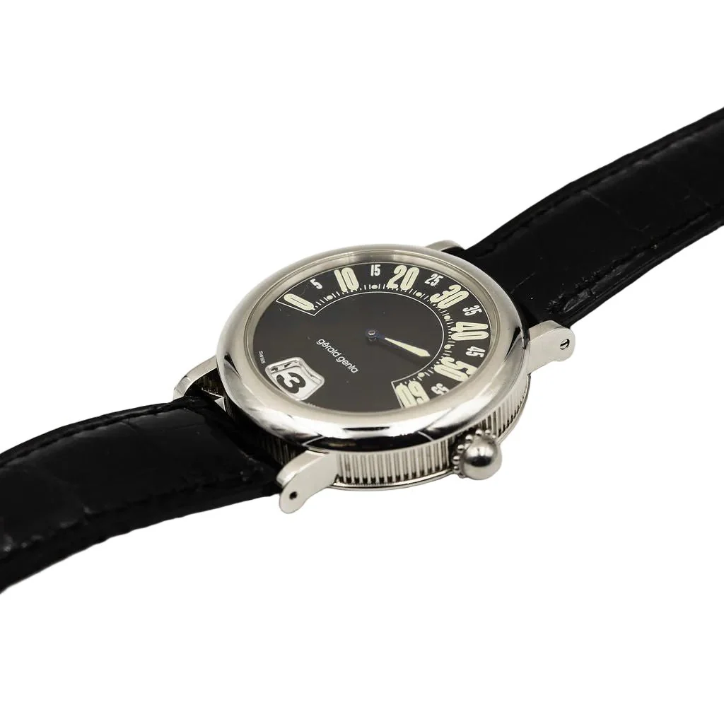 GÉRALD GENTA "Retro Classic" watch in steel and leather - Image 3