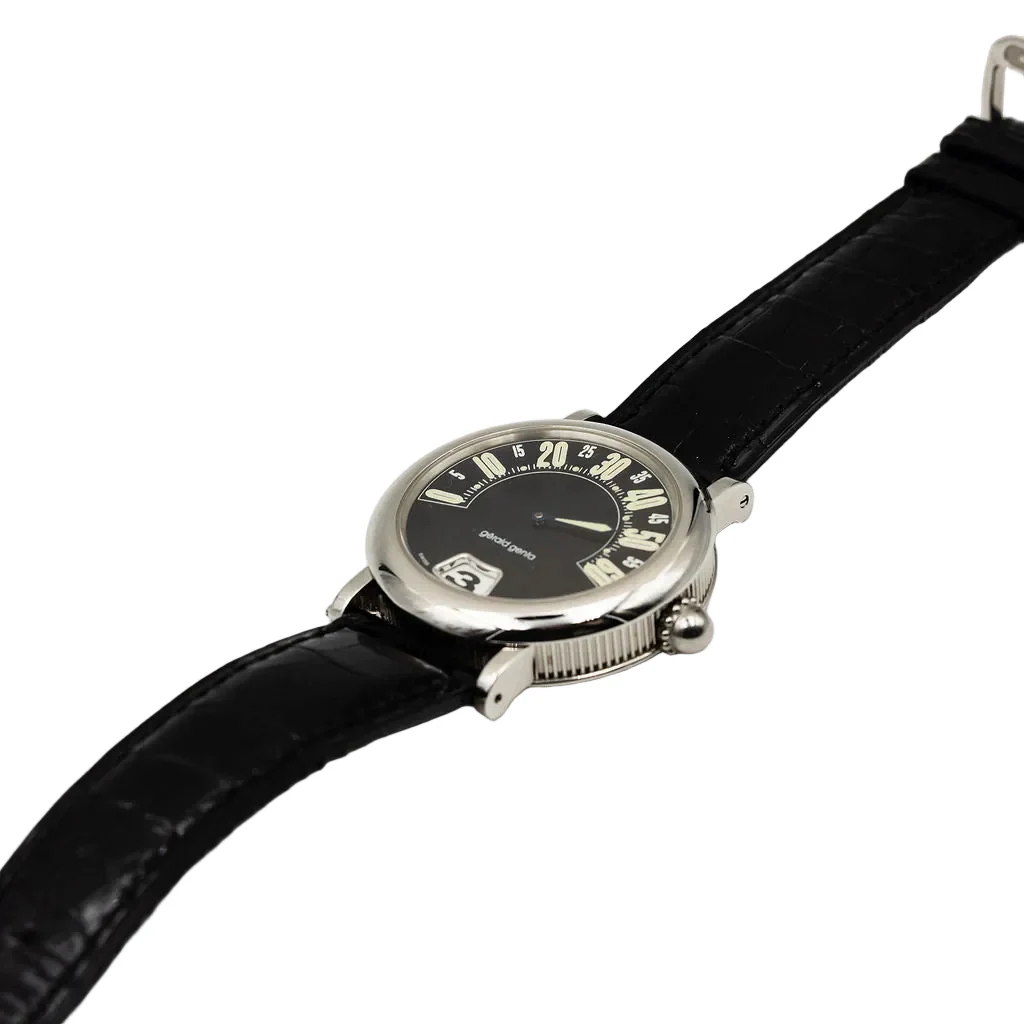GÉRALD GENTA "Retro Classic" watch in steel and leather - Image 4