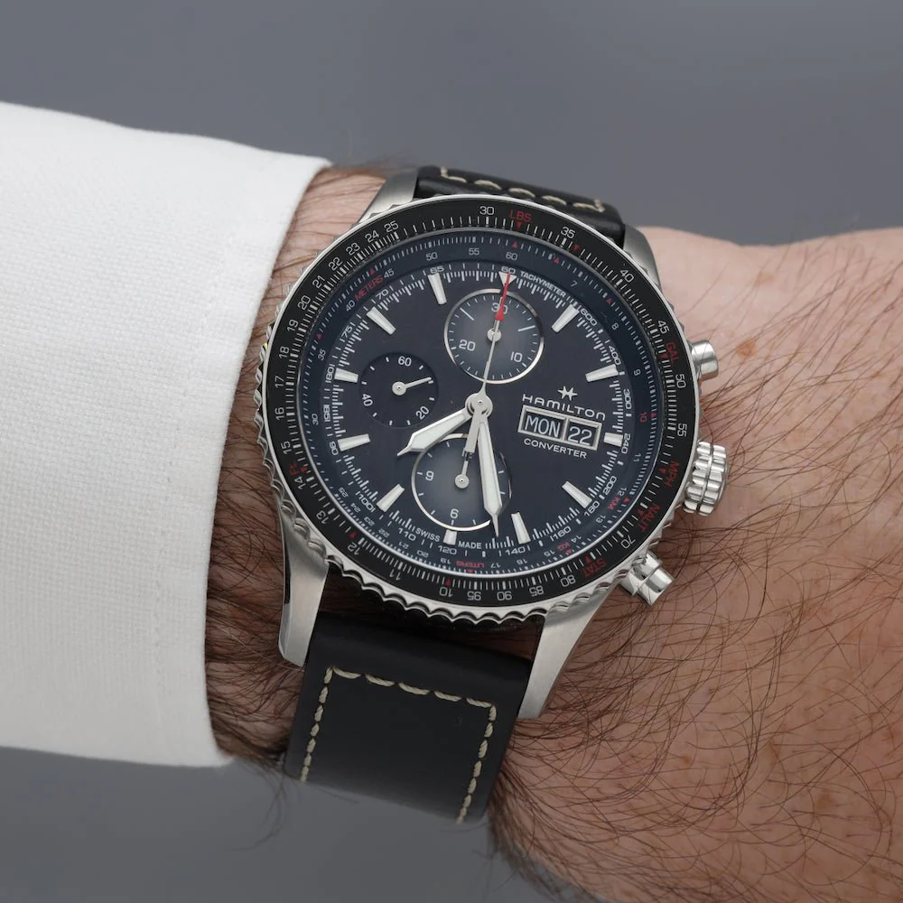 HAMILTON "Aviation Converter Chronograph" watch in steel and automatic - Image 2