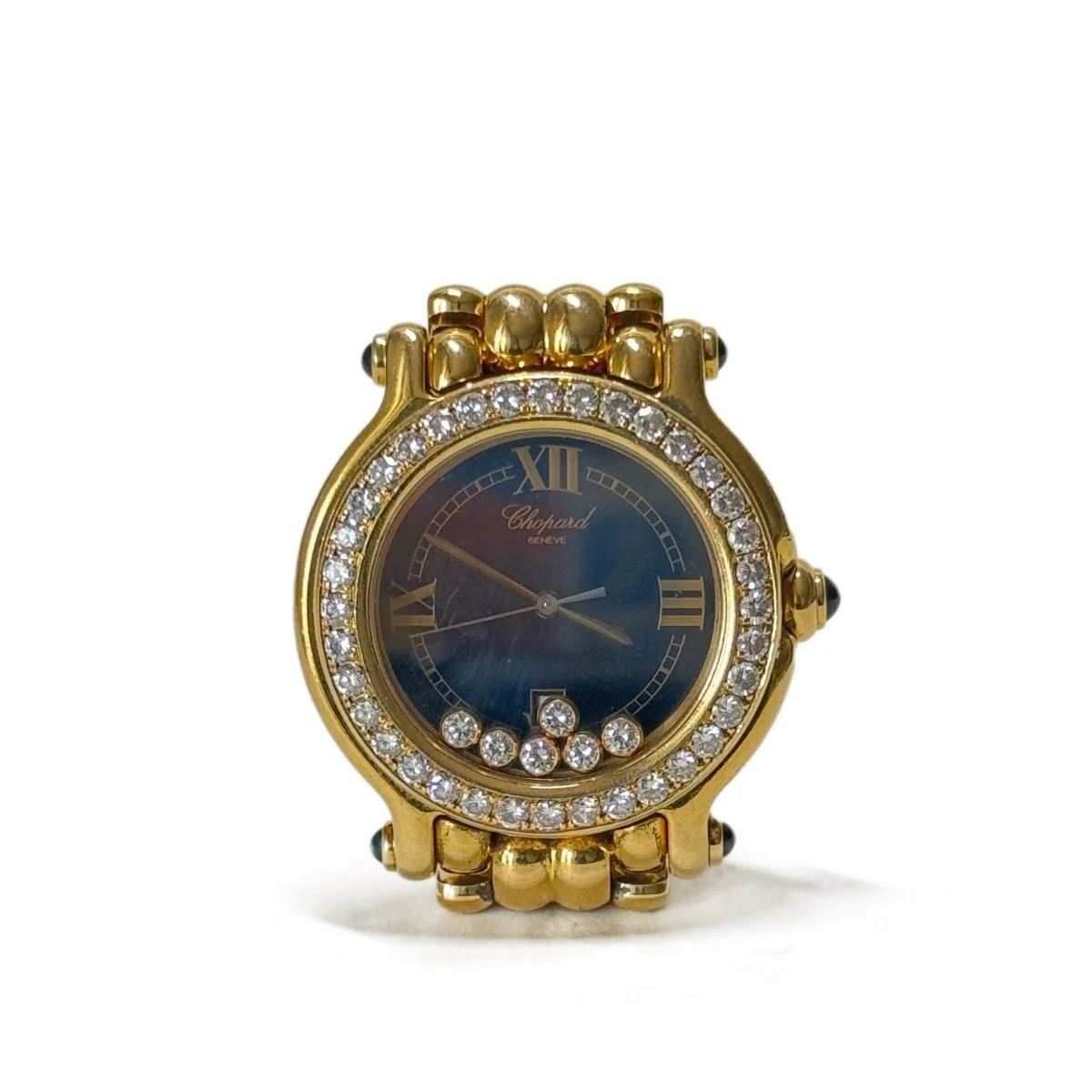 Watch CHOPARD "Happy Sport" in yellow gold, sapphires, quartz and diamonds