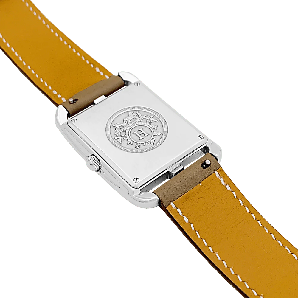 Watch HERMÈS "Cape Cod" in steel, silver and leather - Image 4