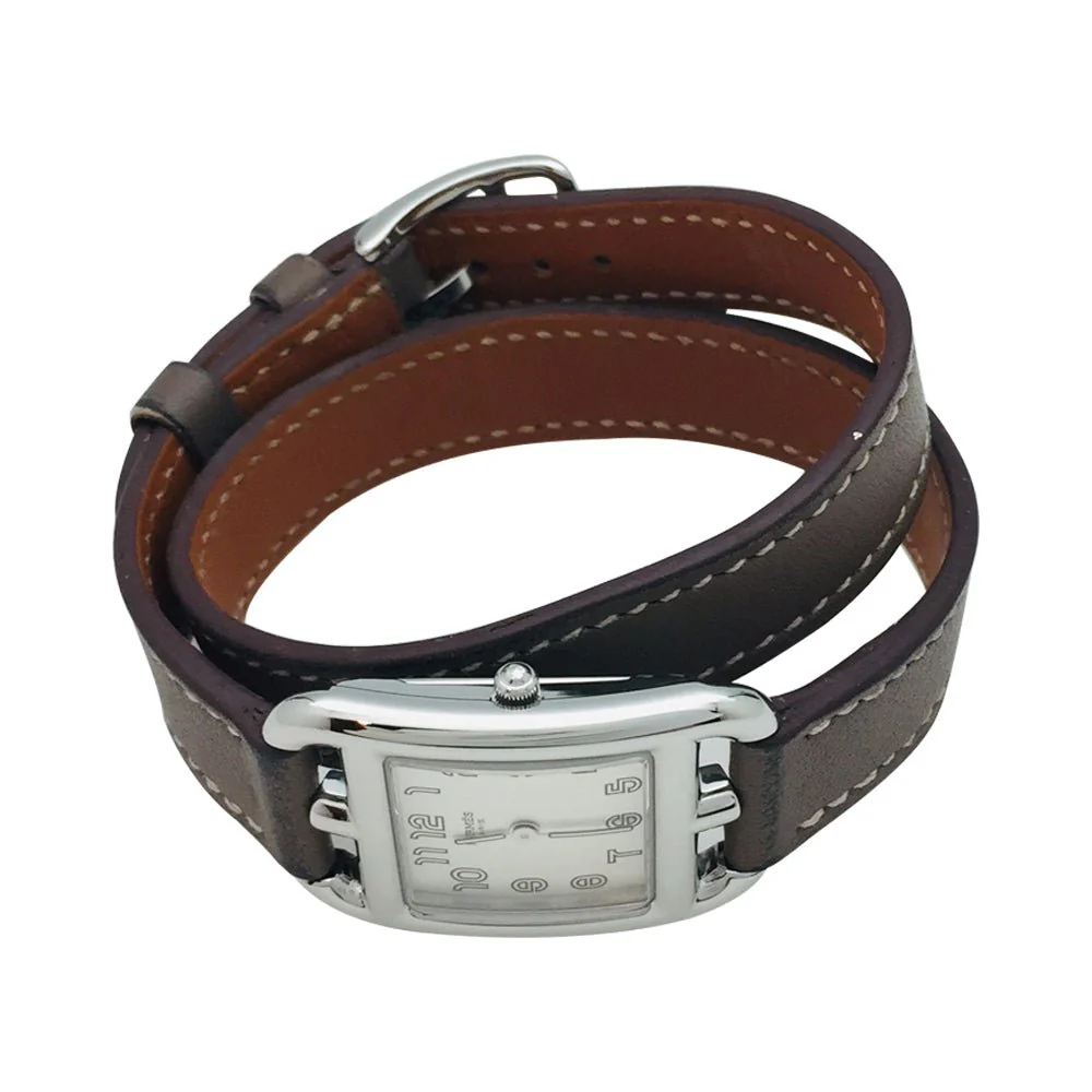HERMÈS “Cape Cod” PM Quartz watch in steel and leather - Image 3