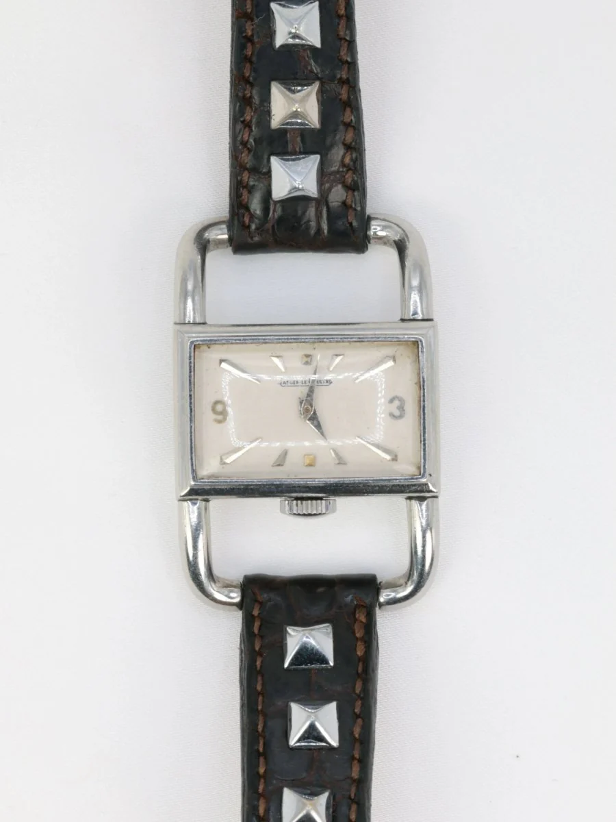 1970s Jaeger Lecoultre Etrier Watch in Steel and Leather - Image 3
