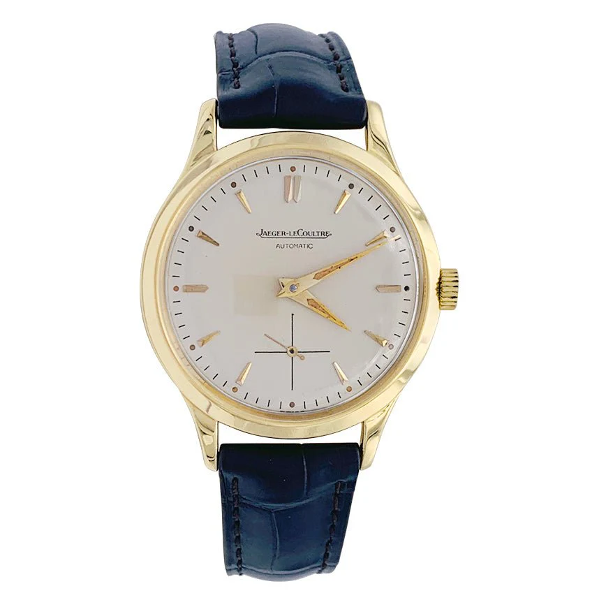 Jaeger Lecoultre watch, yellow gold, leather. - Image 2