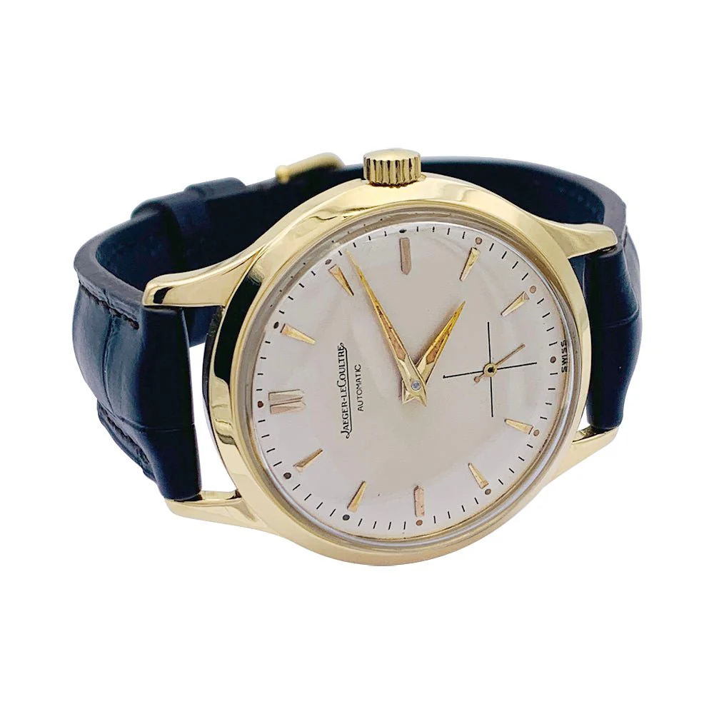 Jaeger Lecoultre watch, yellow gold, leather. - Image 4
