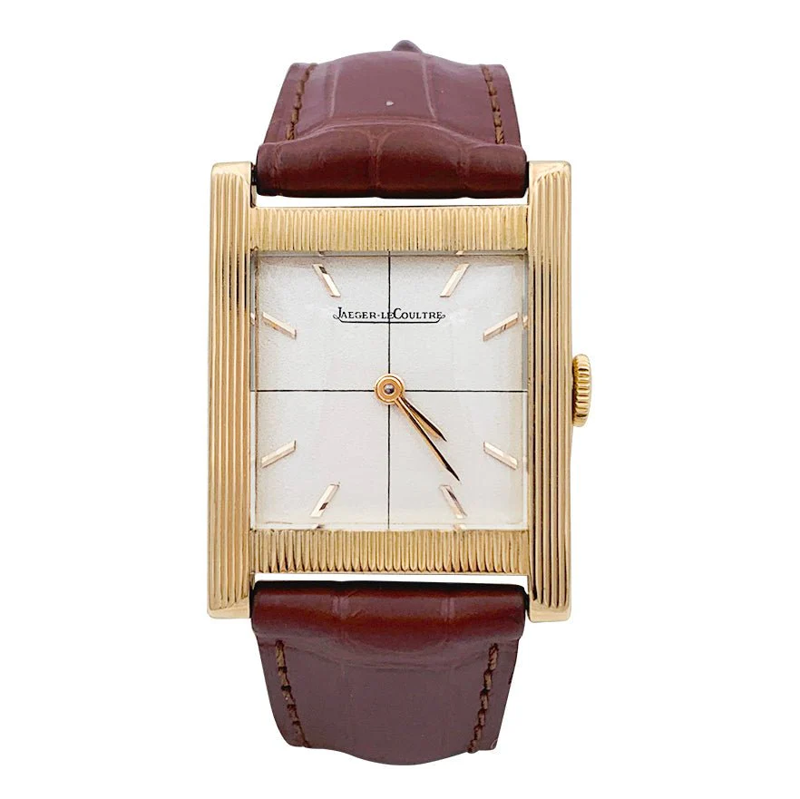 JAEGER LECOULTRE watch in pink gold and leather