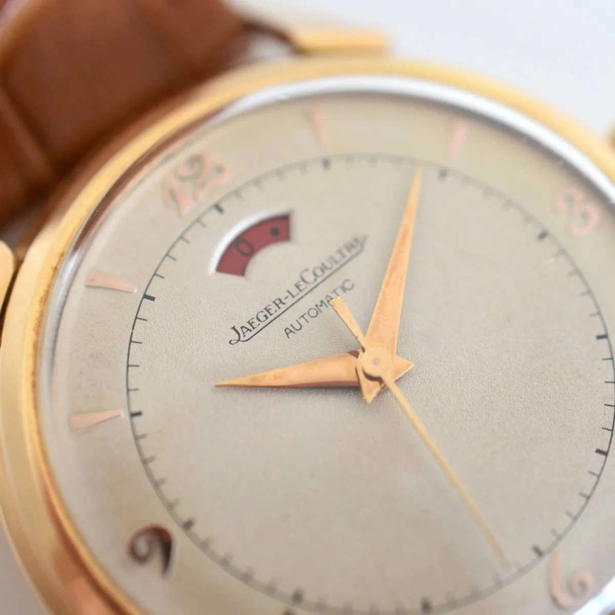 JAEGER-LECOULTRE "Power Reserve 40h" Watch in Rose gold and Leather - Image 3