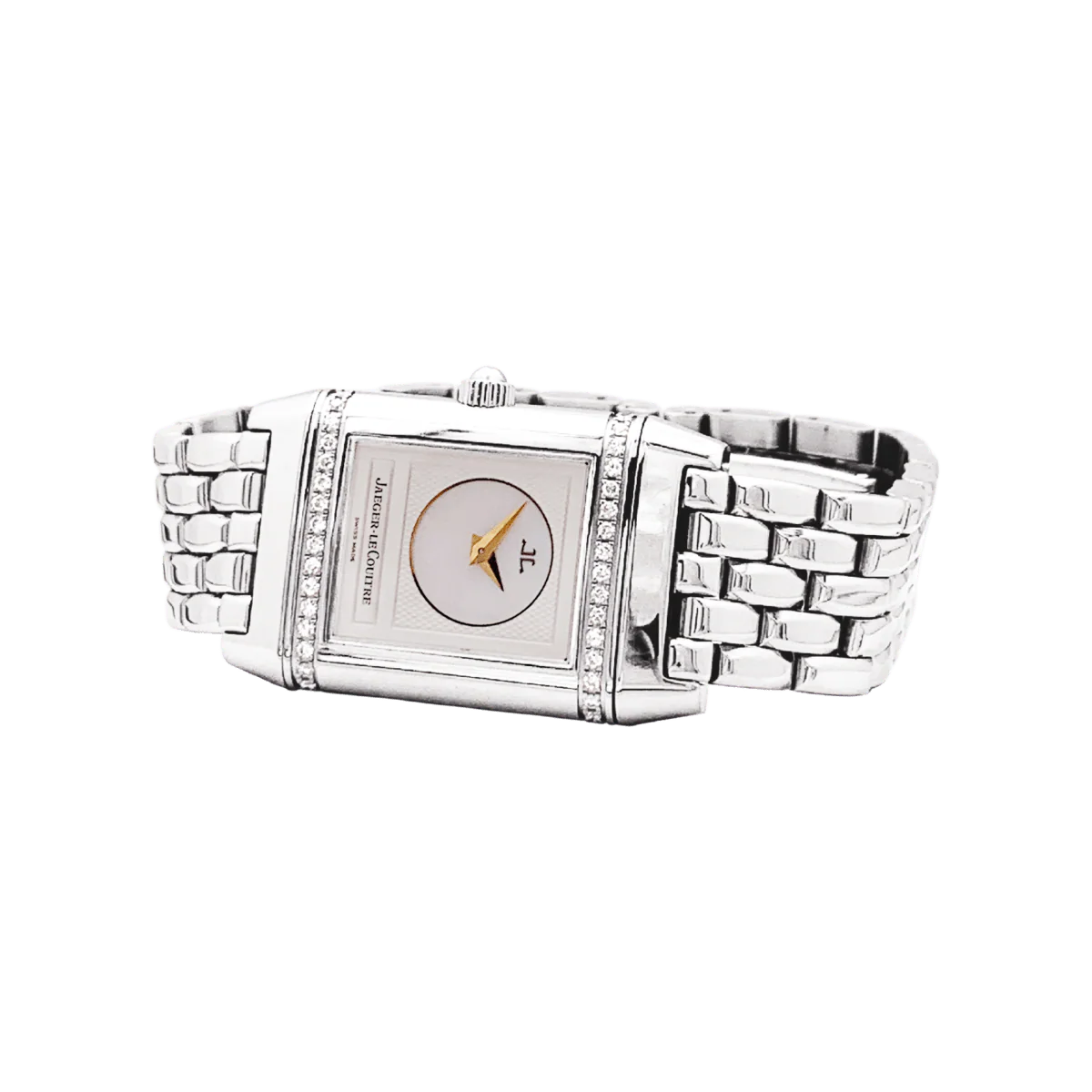 Montre JAEGER LECOULTRE "Reverso Duetto" PM en acier et diamants - Image 4