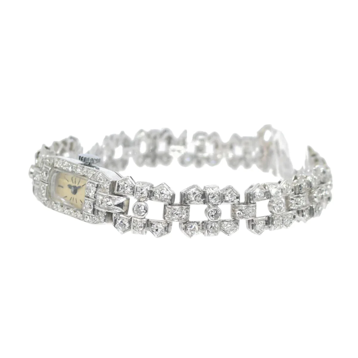 Platinum and diamond watch 1930 - Image 3