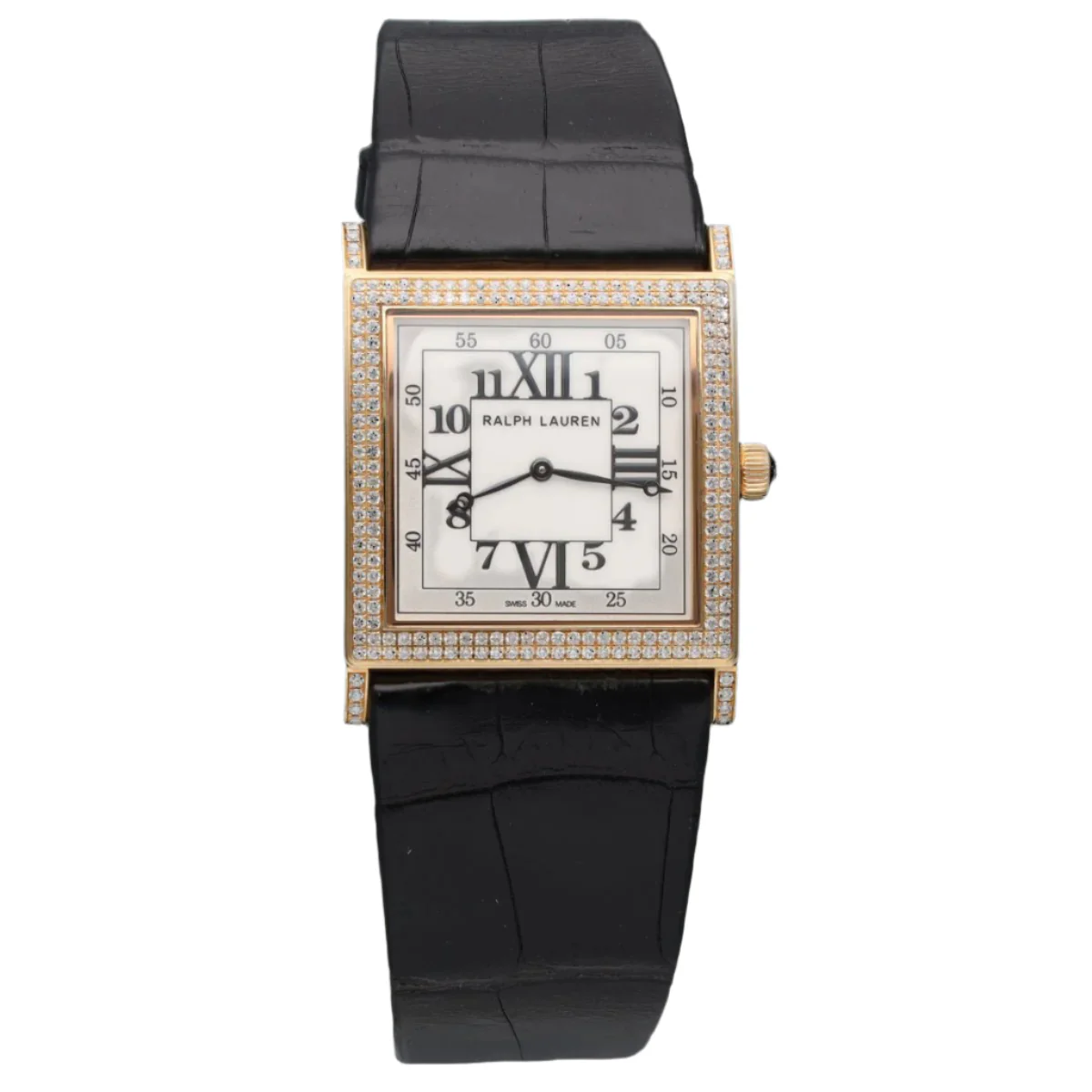 Watch RALPH LAUREN "Collection 867" in rose gold, leather and diamonds