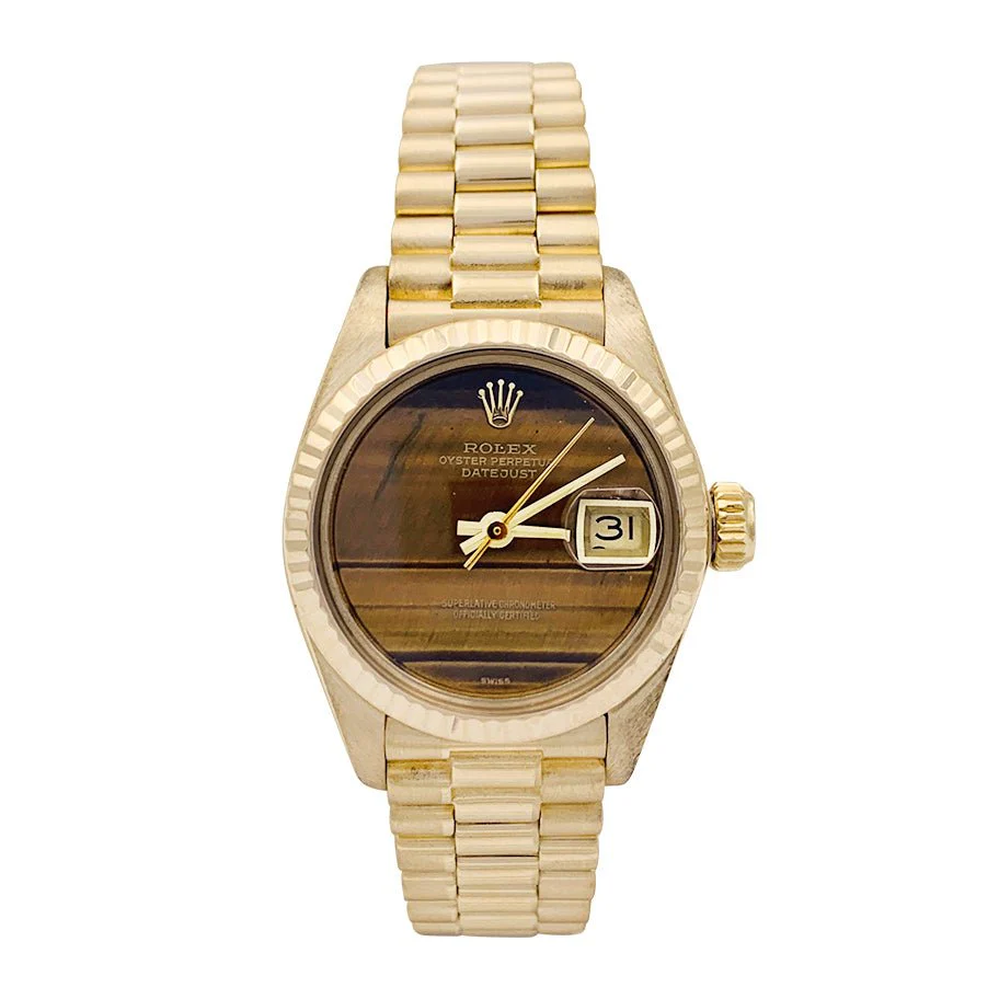 ROLEX “Oyster Perpetual Datejust” watch in yellow gold.