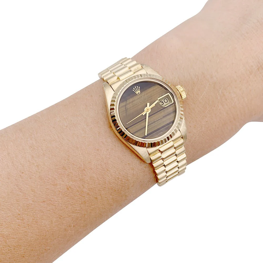 ROLEX “Oyster Perpetual Datejust” watch in yellow gold. - Image 2