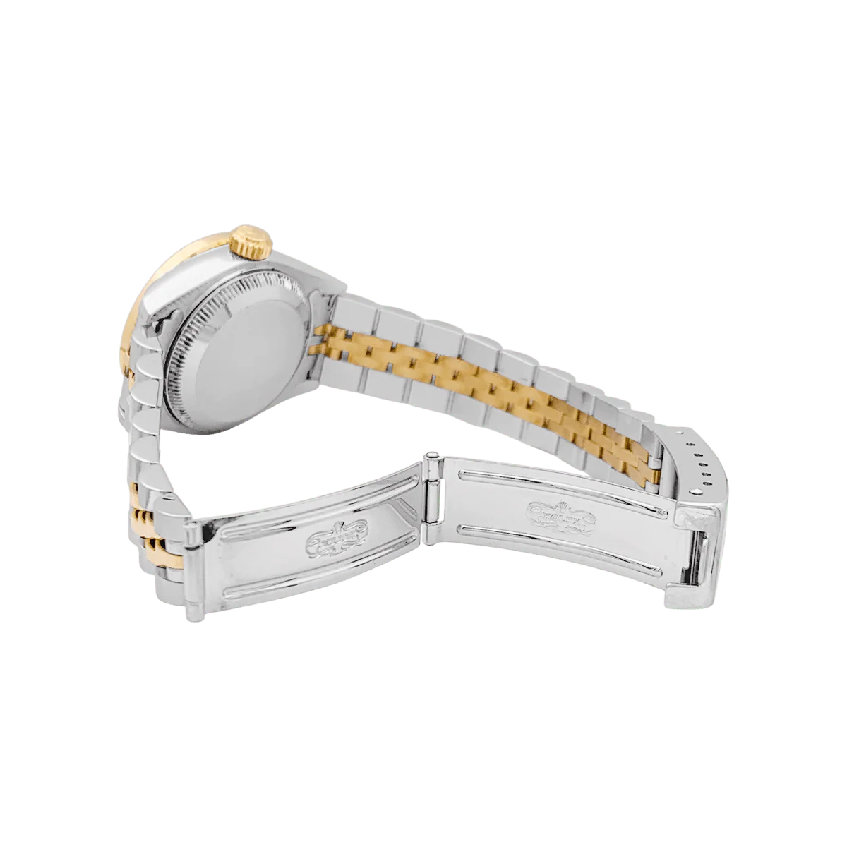 ROLEX "Oyster Perpetual DateJust" watch in yellow gold, steel, sapphires and diamonds - Image 5