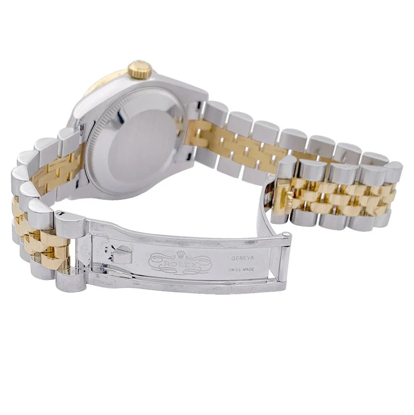 ROLEX “Oyster Perpetual Datejust” watch in yellow gold, steel, mother-of-pearl and diamonds - Image 4