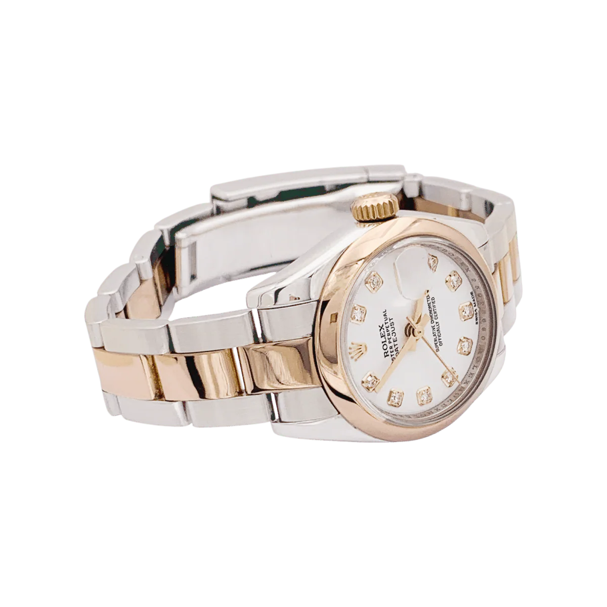 Watch Rolex, "Oyster Perpetual Datejust" in rose gold, steel and diamond - Image 3