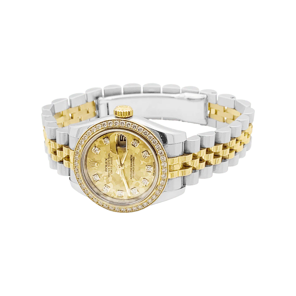 ROLEX "Oyster Perpetual Lady-Datejust" watch in yellow gold, steel and diamonds - Image 3