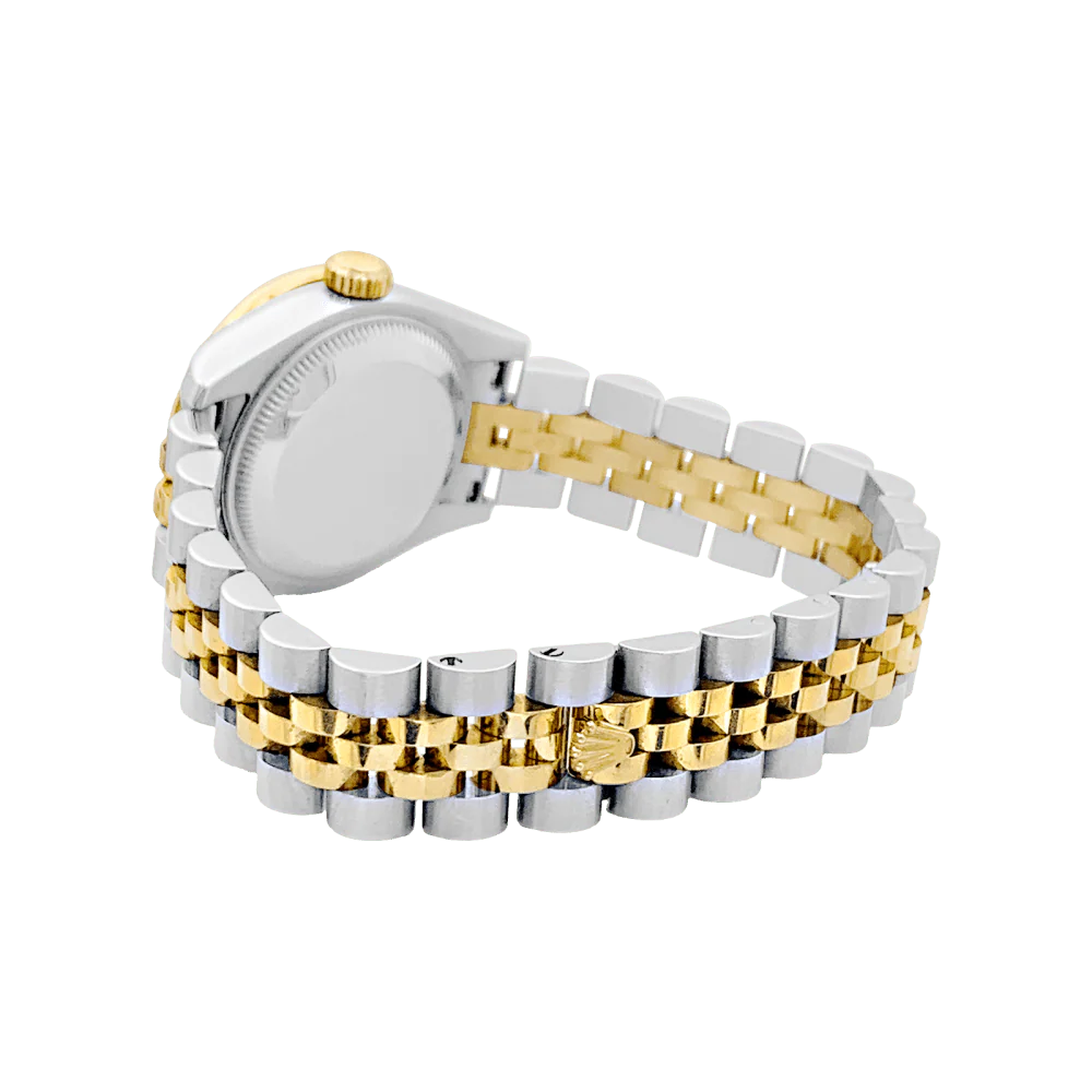 ROLEX "Oyster Perpetual Lady-Datejust" watch in yellow gold, steel and diamonds - Image 4