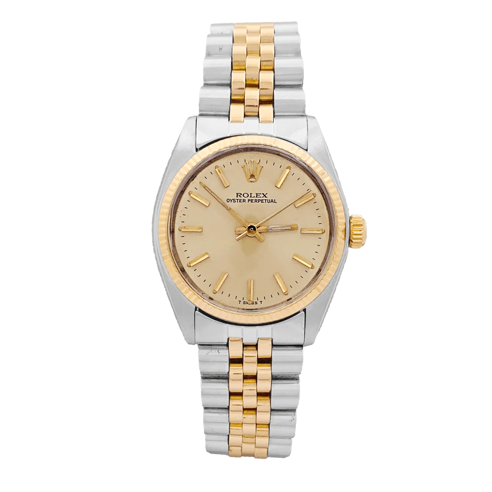 ROLEX "Oyster Perpetual" watch in yellow gold and steel