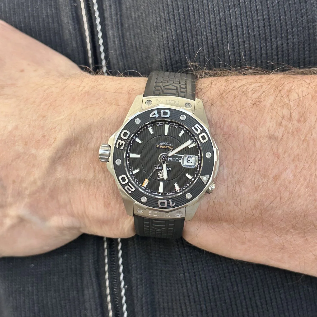 Watch TAG Heuer Aquaracer 500 m (Ref WAJ2110.FT6015) in steel from 2012. Full Set. 42 mm - Image 2