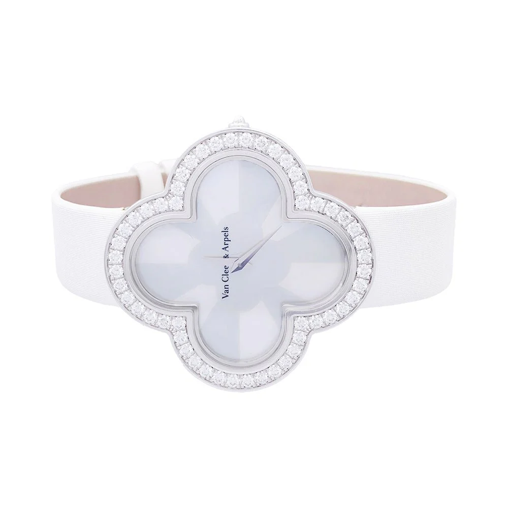 Van Cleef & Arpels watch, "Alhambra", white gold, diamonds. - Image 2
