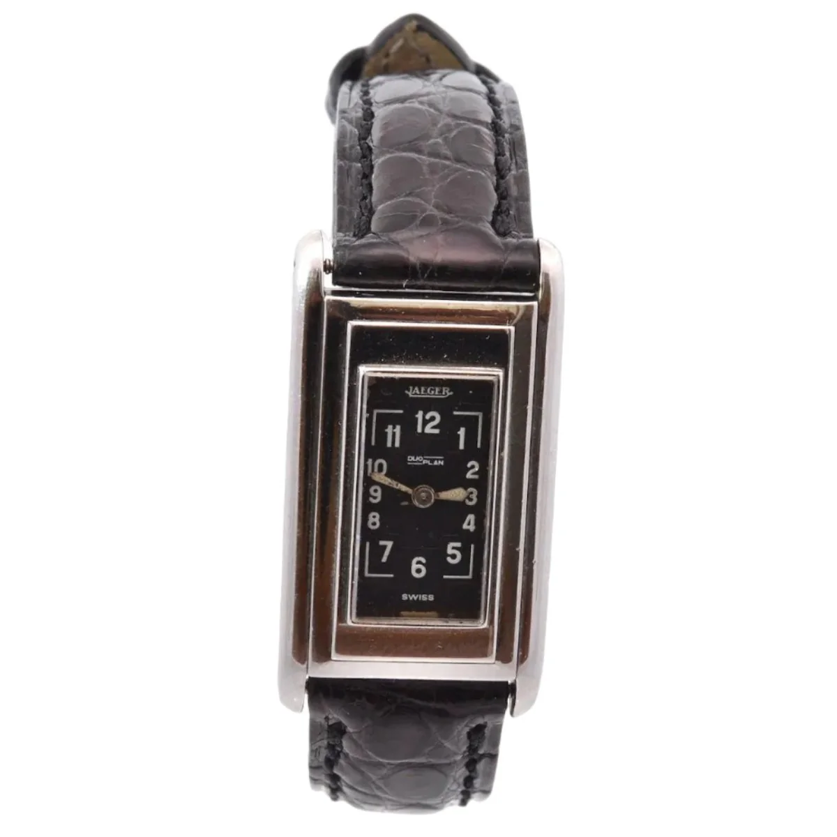 Watch JAEGER-LECOULTRE "Duo Plan" in steel and leather