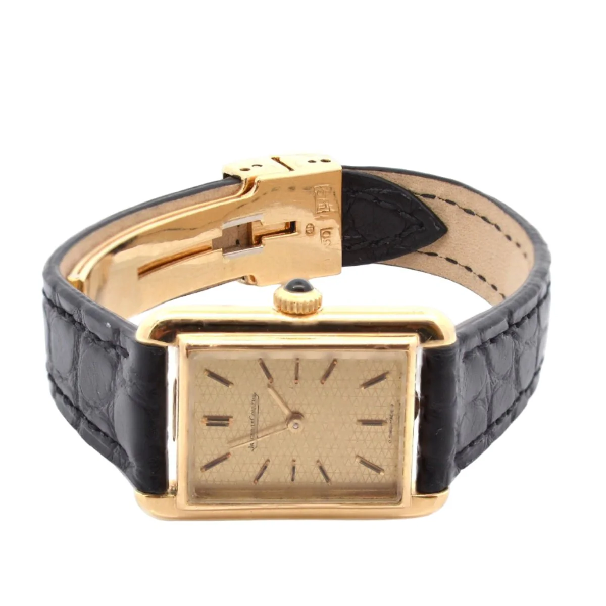 JAEGER-LECOULTRE watch in yellow gold and leather - Image 2