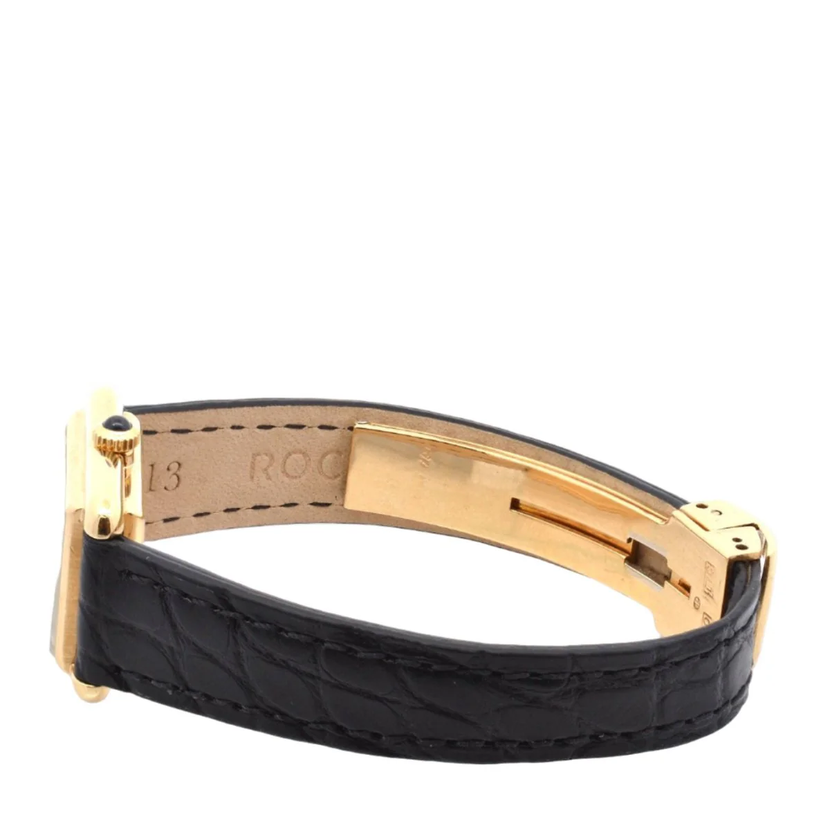 JAEGER-LECOULTRE watch in yellow gold and leather - Image 3