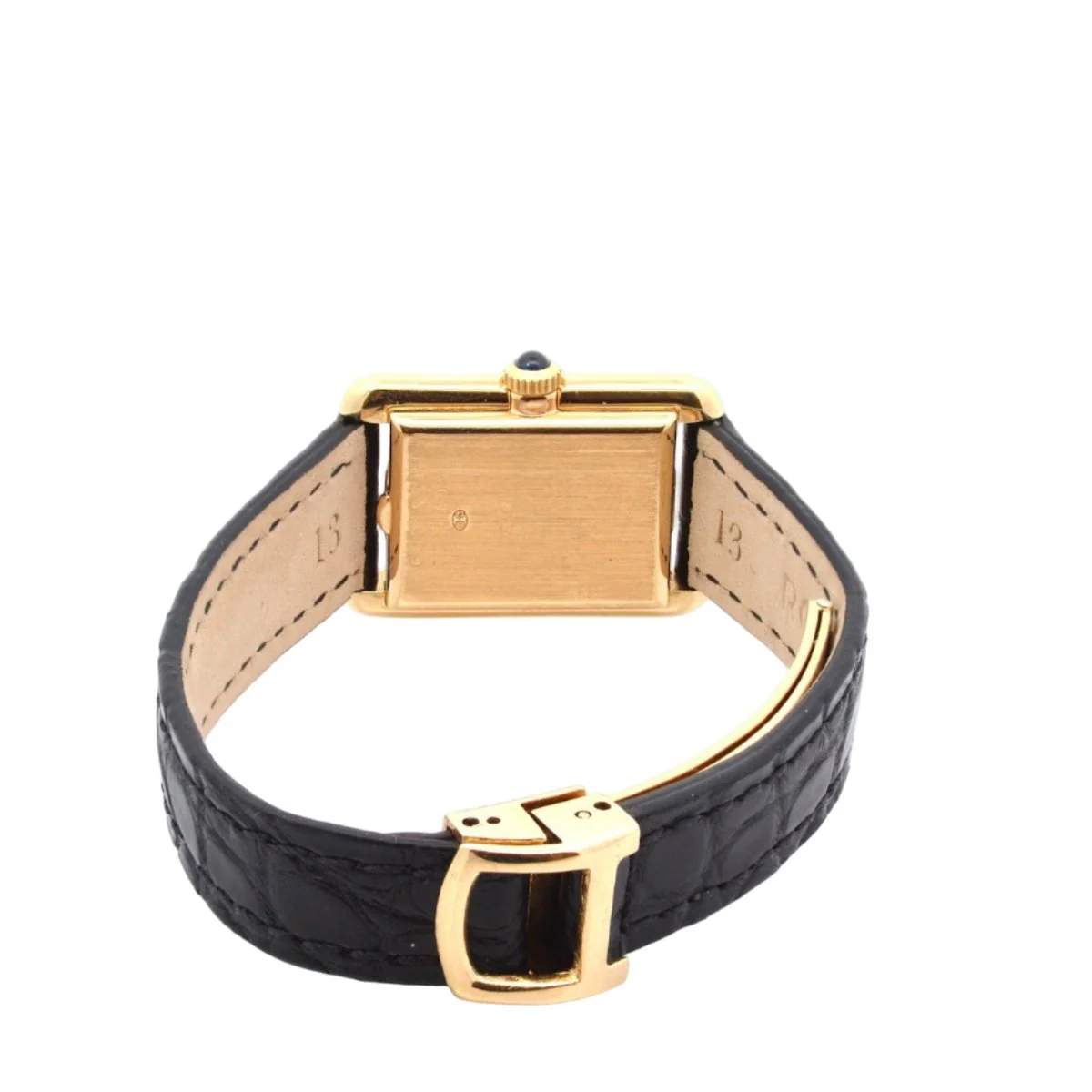 JAEGER-LECOULTRE watch in yellow gold and leather - Image 4