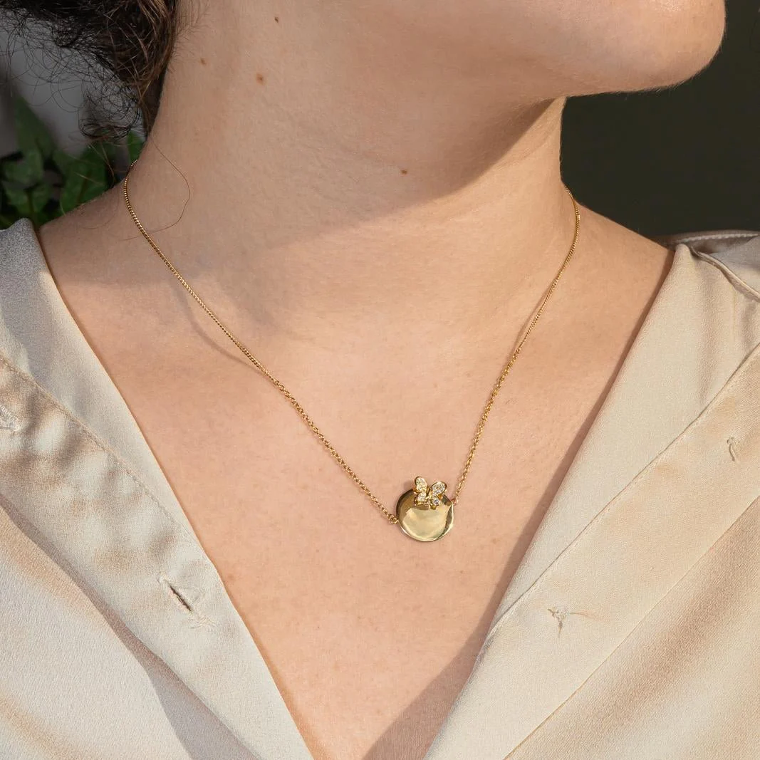 Necklace MORGANNE BELLO "Darli" stitch in yellow gold and diamonds. - Image 2