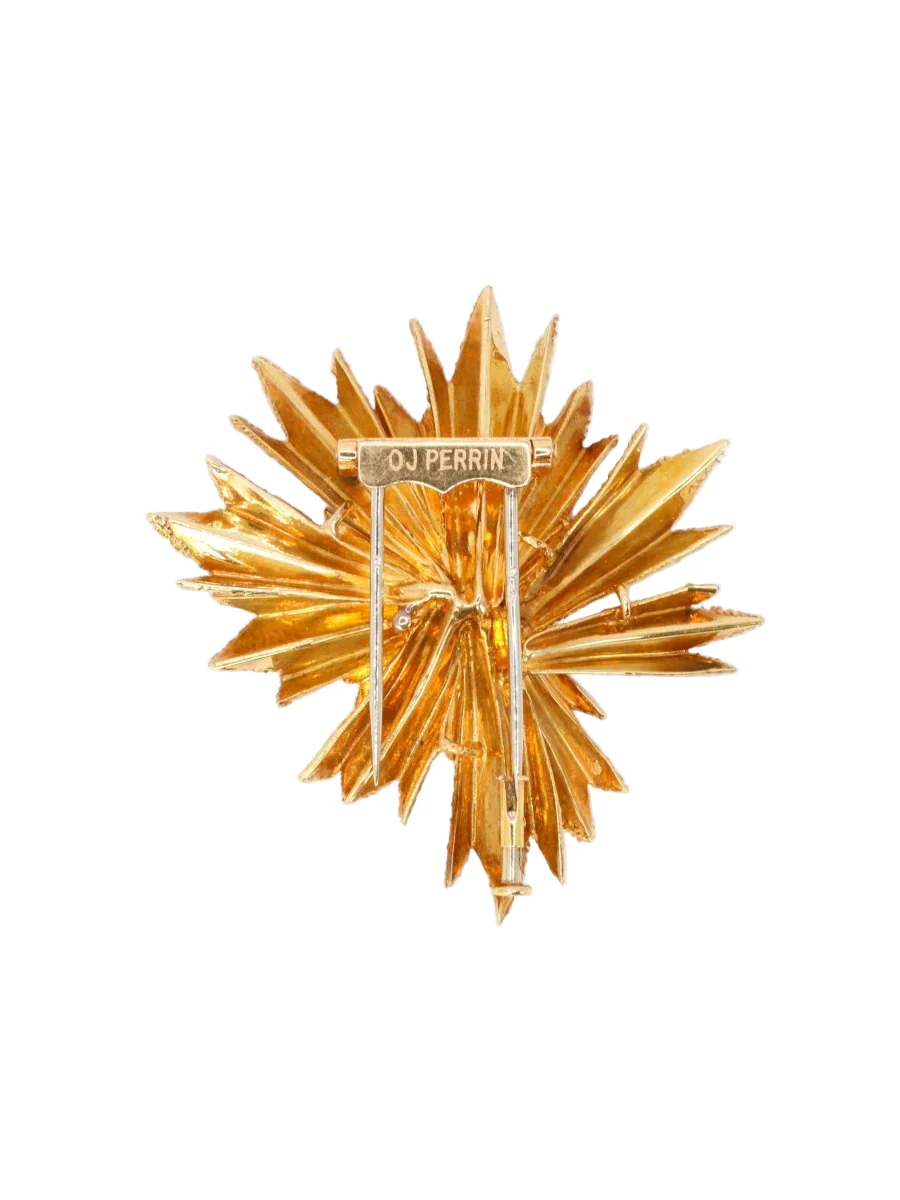 OJ PERRIN Yellow Gold Star Brooch - Image 3