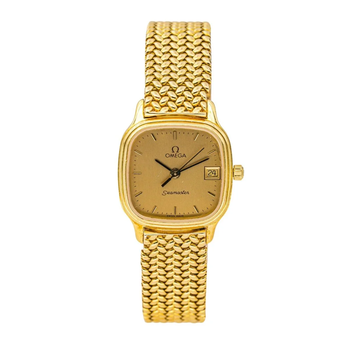 Watch OMEGA "Seamaster" in yellow gold and quartz