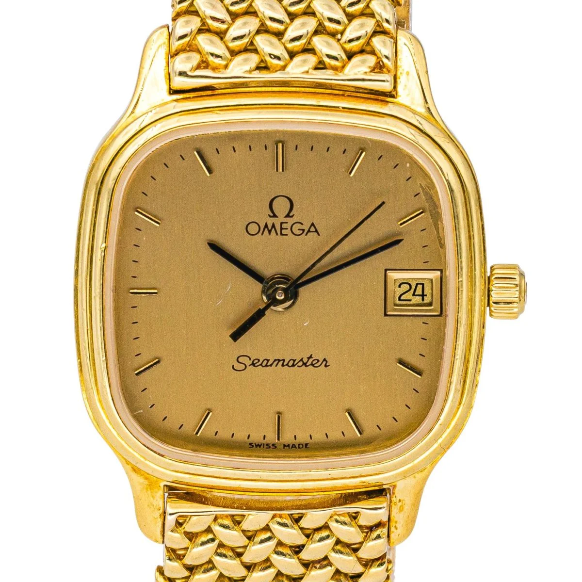 Watch OMEGA "Seamaster" in yellow gold and quartz - Image 3