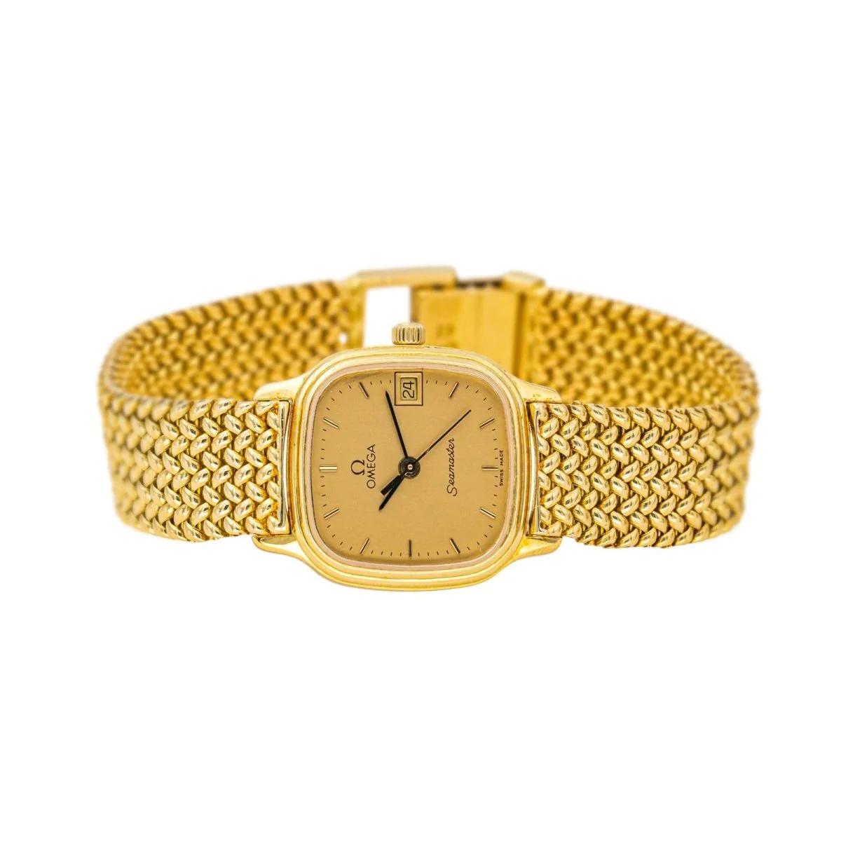 Watch OMEGA "Seamaster" in yellow gold and quartz - Image 5