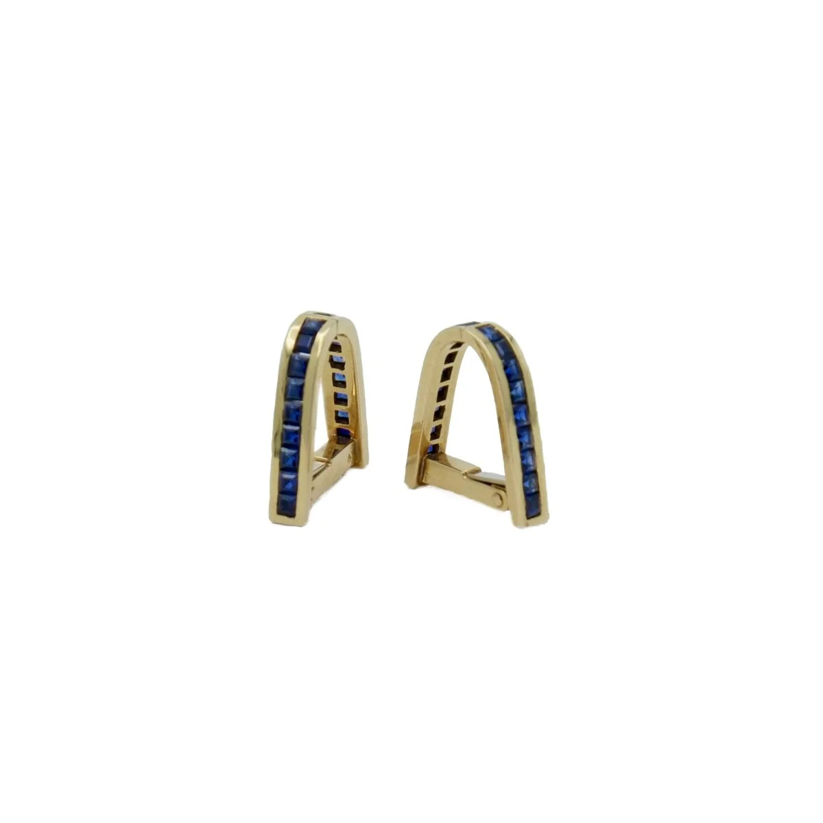 Gold and sapphire cufflinks - Image 3