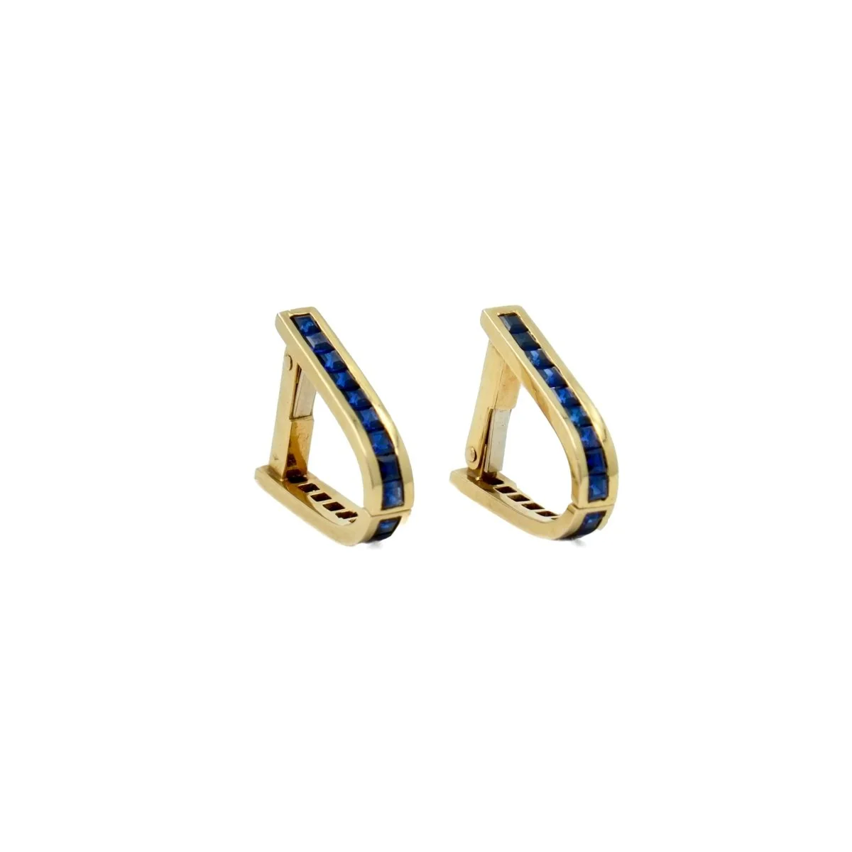 Gold and sapphire cufflinks - Image 4