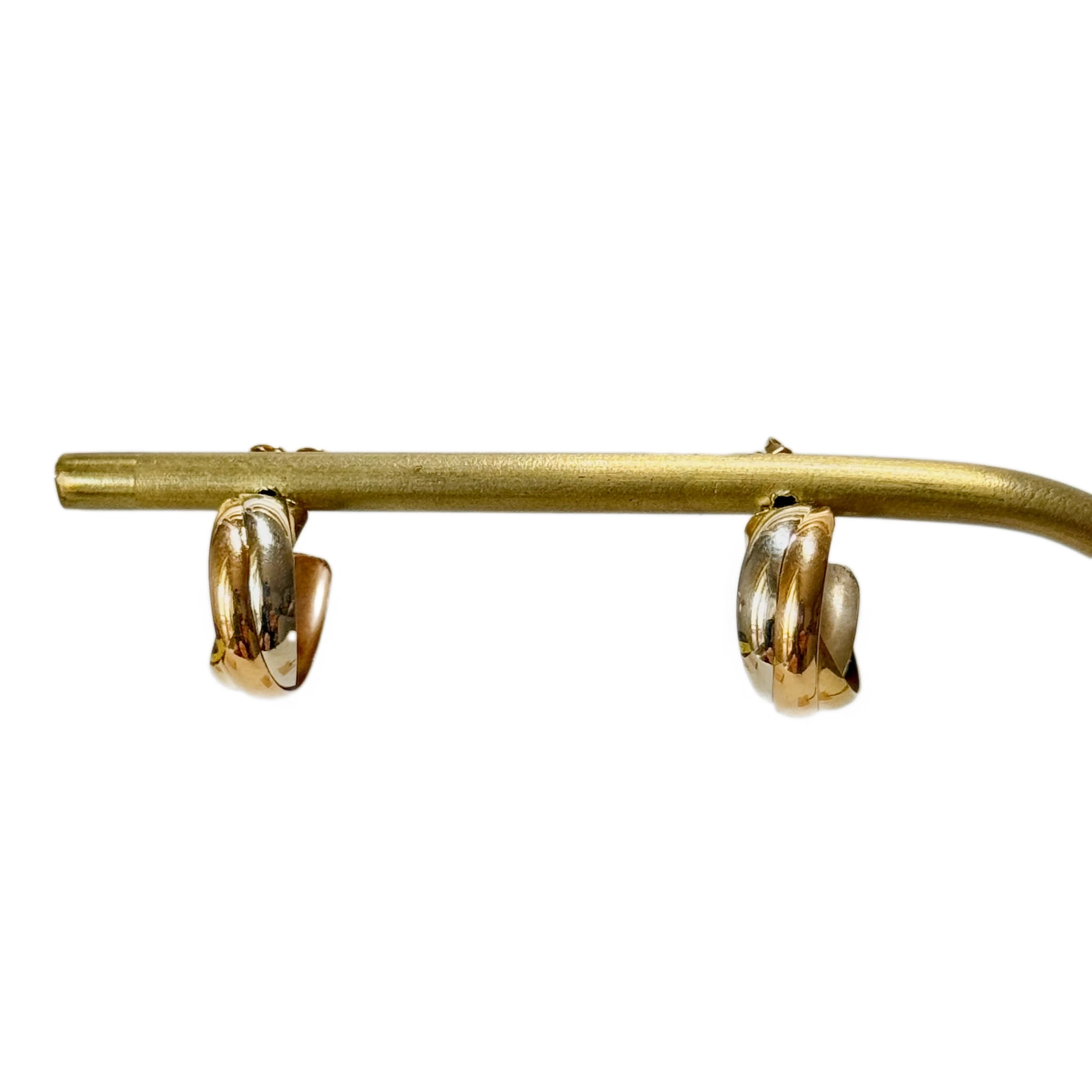 Earrings half-cresoles in yellow gold, white gold and rose gold