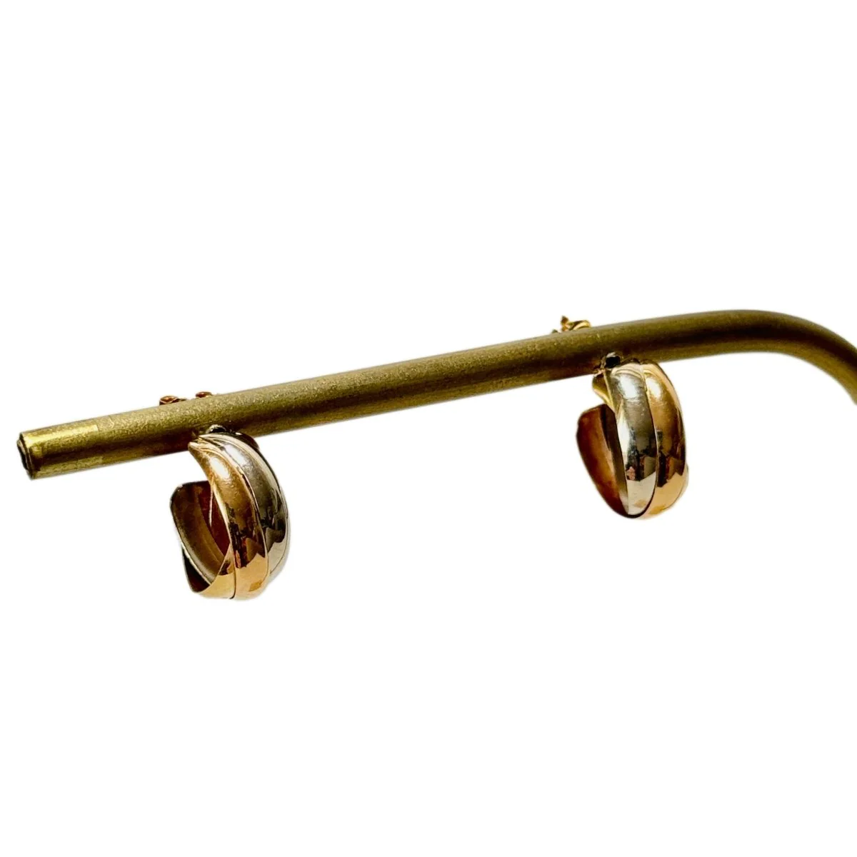 Earrings half-cresoles in yellow gold, white gold and rose gold - Image 4