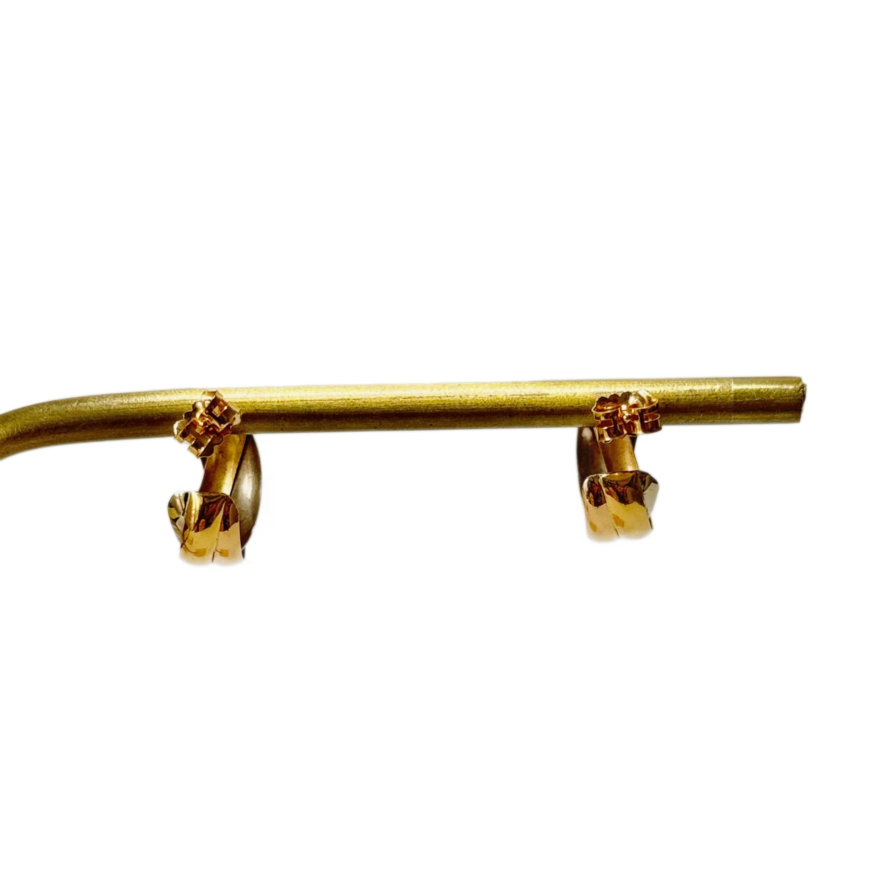 Earrings half-cresoles in yellow gold, white gold and rose gold - Image 5